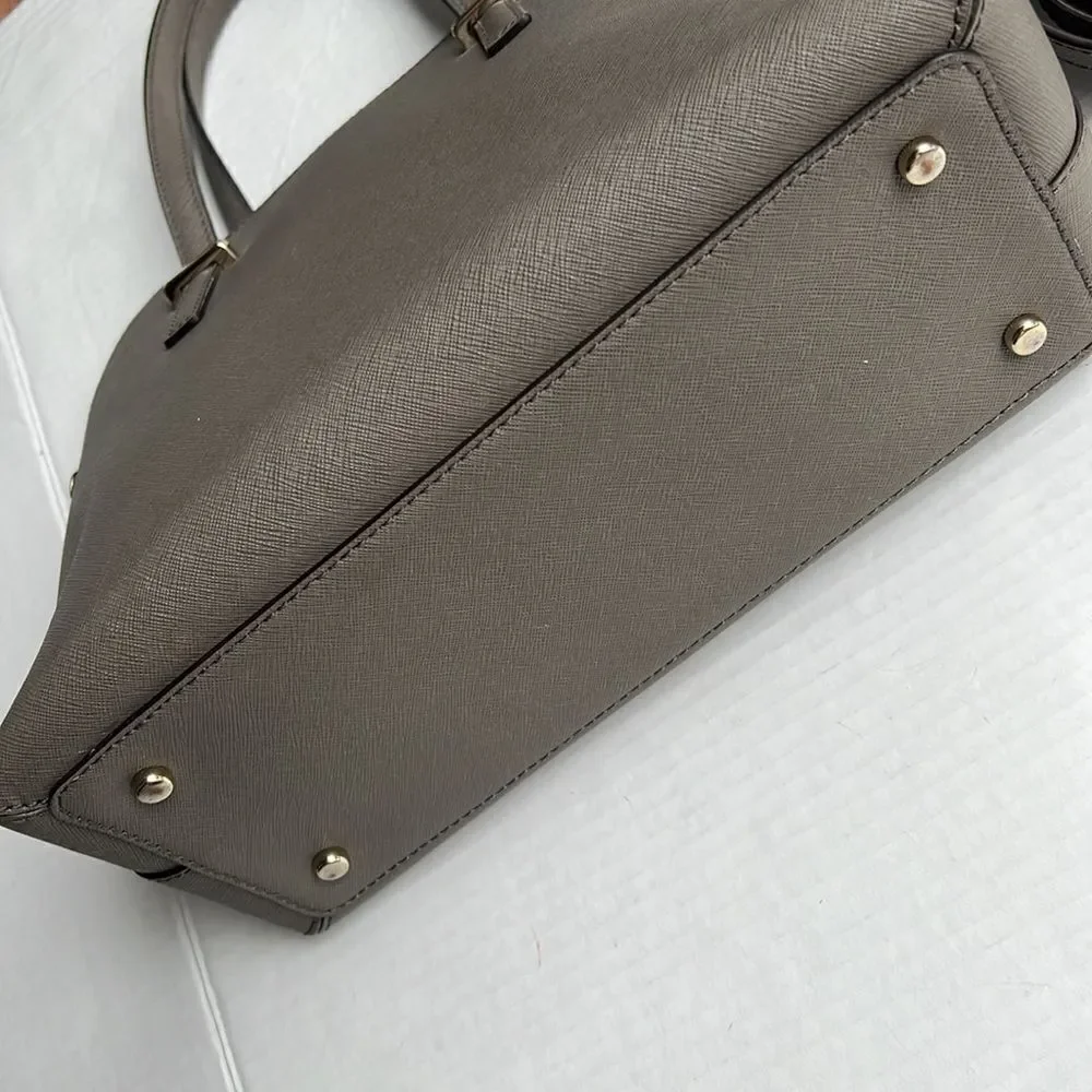 Kate Spade Cedar Street Maise Satchel in a shade of grey or taupe.
